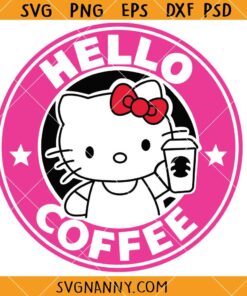 Hello Kitty Coffee SVG, Hello Kitty Svg, Kitty Starbucks Coffee Logo SVG, Coffee Svg, Starbuck Svg       