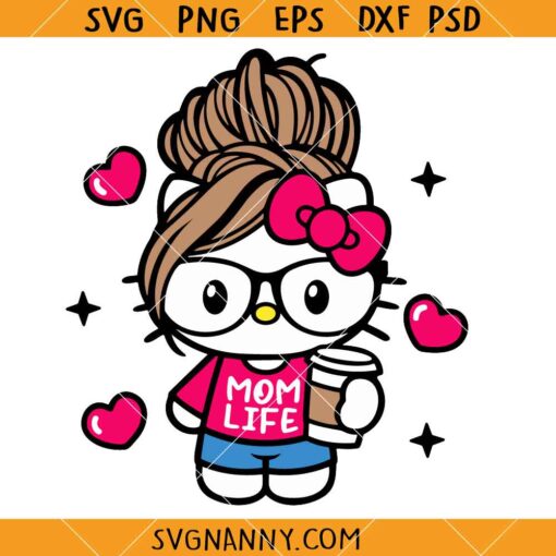 Hello Kitty Mom Life svg, Kitty Mom Life SVG, Hello Kitty SVG, Mom Club SVG     