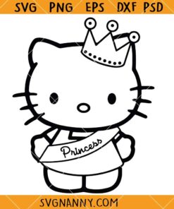 Hello Kitty Princess SVG, Princess SVG, Hello Kitty SVG, Disney Princess SVG     