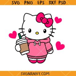 Hello Kitty Starbucks coffee cup SVG, Hello Kitty Starbucks SVG, Starbucks Coffee Cup Wrap Svg