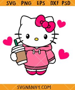 Hello Kitty Starbucks coffee cup SVG, Hello Kitty Starbucks SVG, Starbucks Coffee Cup Wrap Svg
