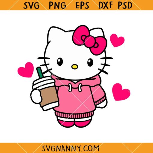 Hello Kitty Starbucks coffee cup SVG, Hello Kitty Starbucks SVG, Starbucks Coffee Cup Wrap Svg