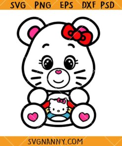 Hello Kitty care bear SVG, Hello Kitty Bow SVG, Care bear SVG, Bear Svg, Sanrio Svg, Kawaii Svg