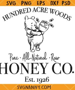 Hundred acre woods Winnie Pooh Honey Co svg, Winnie the Pooh SVG, Winnie Pooh Honey Co svg    
