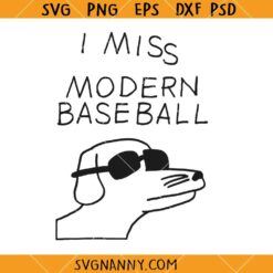 I miss modern baseball SVG, Baseball SVG, Cool Dog Glasses SVG, Baseball Dog SVG   