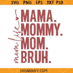 Mama Mommy Mom Bruh SVG, Mother's Day SVG, Mommy SVG, Mom svg, Motherhood Svg, Mother's Day Shirt Svg