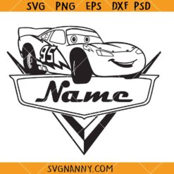 Mcqueen Car Split Name Frame SVG, Mcqueen car name frame svg, McQueen Cars SVG, McQueen Svg, Disney Cars Svg