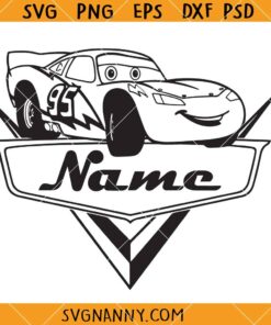 Mcqueen Car Split Name Frame SVG, Mcqueen car name frame svg, McQueen Cars SVG, McQueen Svg, Disney Cars Svg