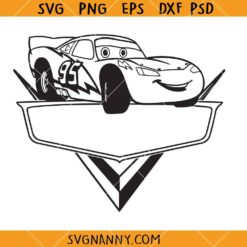 Mcqueen car name frame svg, McQueen Cars SVG, McQueen Svg, Disney Cars Svg