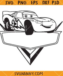 Mcqueen car name frame svg, McQueen Cars SVG, McQueen Svg, Disney Cars Svg