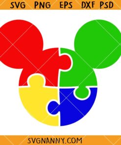 Mickey head autism puzzle svg, Autism Awareness Svg, Mickey Autism Svg, Autism Svg, Disney Autism Svg     