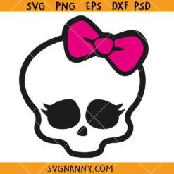 Monster Doll Skull with Bow SVG, Monster Doll Clipart SVG, Halloween Monster Svg, Horror Doll Svg, Halloween Shirt Svg      