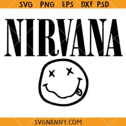 Nirvana SVG, Kurt Cobain SVG, Smiley Face SVG, Nirvana PNG  