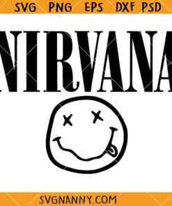 Nirvana SVG, Kurt Cobain SVG, Smiley Face SVG, Nirvana PNG  