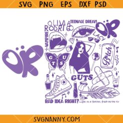 Olivia Rodrigo Guts Teenage Dream SVG, Teenage Dream SVG, Guts playlist svg, Olivia Rodrigo svg     