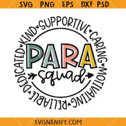 Para Squad SVG, Paraprofessional svg, Para svg, Paraprofessional Appreciation svg, Teacher Aide svg  