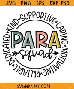 Para Squad SVG, Paraprofessional svg, Para svg, Paraprofessional Appreciation svg, Teacher Aide svg  