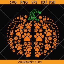 Paws Dog and Cat Pumpkin Svg, Pumpkin Halloween SVG, Halloween Cat and Dog SVG   