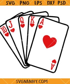 Playing cards SVG file, Playing Cards Clipart SVG, Aces svg, Poker Cards svg, Royal Flush Clip Art SVG
