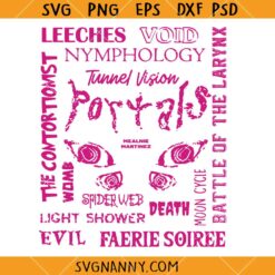 Portals Tracklist SVG, Doodle Art SVG, Melanie Martinez Doodle Art SVG, Portals Fan SVG