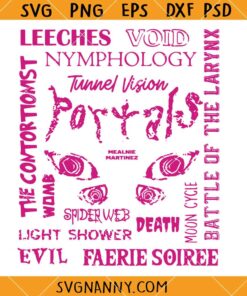Portals Tracklist SVG, Doodle Art SVG, Melanie Martinez Doodle Art SVG, Portals Fan SVG