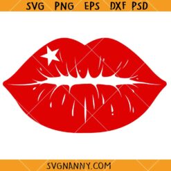 Red Kiss Lips SVG, Lips svg, red lips svg, Kiss svg, American lips svg   