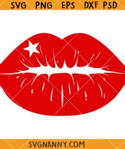 Red Kiss Lips SVG, Lips svg, red lips svg, Kiss svg, American lips svg   