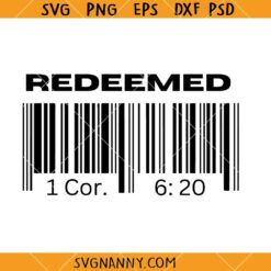 Redeemed barcode SVG, Biblical SVG, Relationship SVG, Self-Worth SVG, Religious SVG, Inspirational SVG