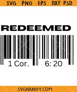 Redeemed barcode SVG, Biblical SVG, Relationship SVG, Self-Worth SVG, Religious SVG, Inspirational SVG