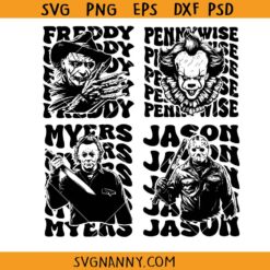 Retro Horror Characters SVG bundle, Horror Characters SVG, Horror Movie Svg, Halloween Horror SVG, horror svg, scary svg