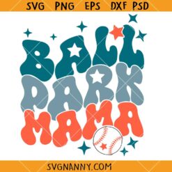 Retro ball park mama SVG, ball park mama SVG, Sports Mom Gift SVG, Baseball Mom Shirt SVG, Play Ball Svg, Baseball Mama SVG