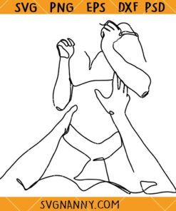 Romanace line art SVG, Couple lineart romantic monoline SVG, hand drawn SVG
