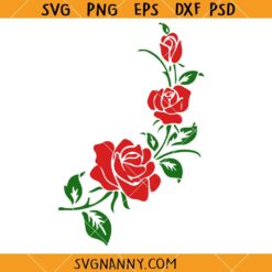 Rose with vine svg, Gothic Rose Vine SVG, Rose Vine Svg, Flower Bouquet SVG       