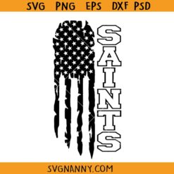 Saints Football Flag SVG, New Orleans Saints American Flag SVG, Saints Football SVG   