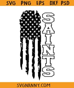 Saints Football Flag SVG, New Orleans Saints American Flag SVG, Saints Football SVG   