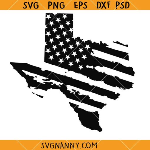 Texas map flag SVG, Texas State Map and Flag SVG, Texas Shape Vector SVG
