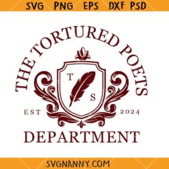 The Tortured Poets Department Crest SVG, TTPD New Album SVG, The Tortured Poets SVG     