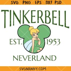 Tinkerbell Est 1953 Neverland svg, Tinkerbell PNG, Disneyworld SVG, Magic Kingdom SVG   