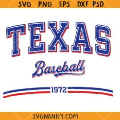 Vintage Texas Baseball 1972 SVG, 1972 MLB Team SVG, Texas Rangers Champion SVG  