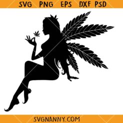 Weed fairy woman SVG, Cannabis Fairy Smoking Joint Svg, Stoner Girl Svg, Smoking Canabis Girls Svg