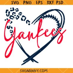 Yankees Baseball heart SVG, Yankees Baseball Love SVG, Yankees Heart Svg, Yankees Baseball Svg, Yankees SVG