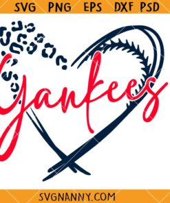Yankees Baseball heart SVG, Yankees Baseball Love SVG, Yankees Heart Svg, Yankees Baseball Svg, Yankees SVG