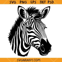 Zebra head SVG, Zebra Clipart SVG, Safari Animal SVG, Zebra Vector SVG, Zebra Face SVG     