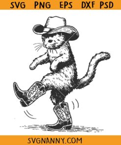 Cowboy Cat SVG, funny Cowboy SVG, Southern SVG      