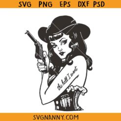 Rebel Cowgirl with gun SVG, Chicana Chicano Svg, Mexican Svg    