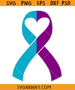 Suicide prevention ribbon SVG, Suicide Prevention SVG, Purple ribbon SVG    