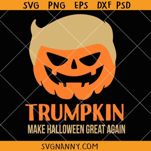Trumpkin Svg, Funny Halloween Svg, Trump Face Svg, Scary Pumpkin Face Svg   