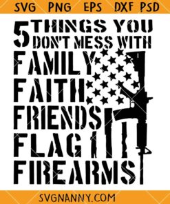 5 Things You Don’t Mess SVG, Second Amendment SVG, US Flag Guns svg