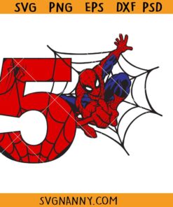 5th Birthday Spiderman SVG, Spiderman Birthday Boy SVG, Super Hero Birthday SVG