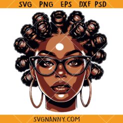 Afro woman with bantu knots SVG, Black Woman SVG, Black Girl Magic SVG